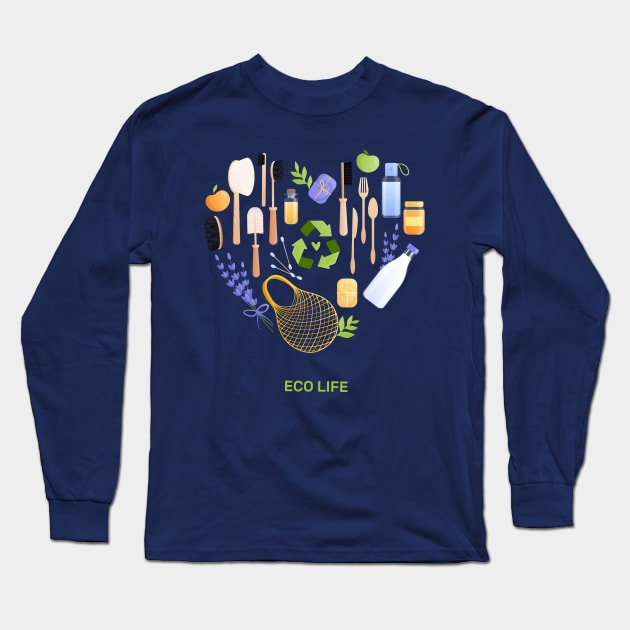 Eco life Long Sleeve T-Shirt by Mako Design 